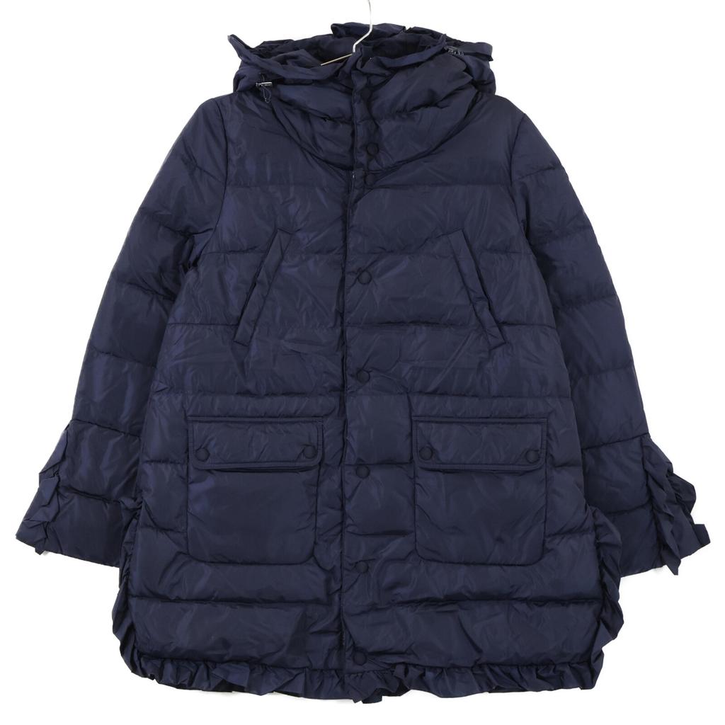 MONCLER HANDEL ruffled hoodie down Jacket 0 NavyUsed