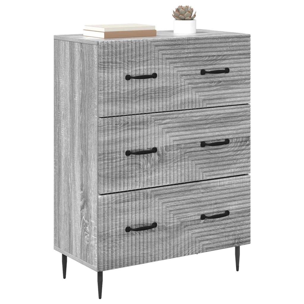 Drawer Cabinet Gray Sonoma 66 x 34.5 x 89.5 cm Particleboard