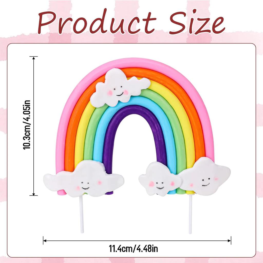 Topper Torta Arcobaleno Argilla Morbida Decorazione Torta Arcobaleno Colorato Tema Arcobaleno Torta per Festa di Compleanno Decorazioni Torta Forniture
