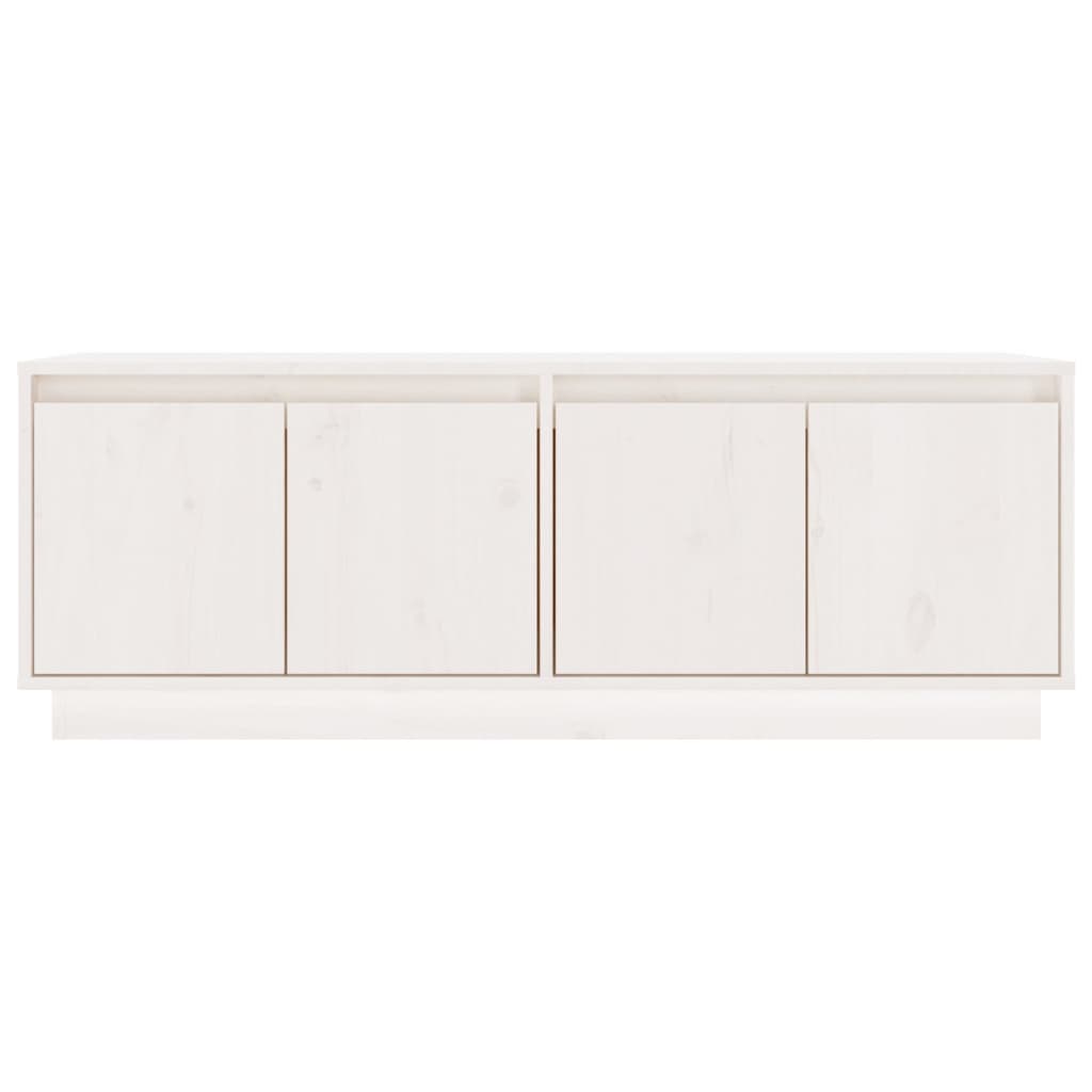 TV Cabinet White 110 x 34 x 40 cm Solid Pine Wood
