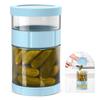 Glass Pickle Jar Dry Wet Separation Pickle and Olive Jar Upside Down Kimchi Cucumber Container Hourglass Jar for Airtight Storag
