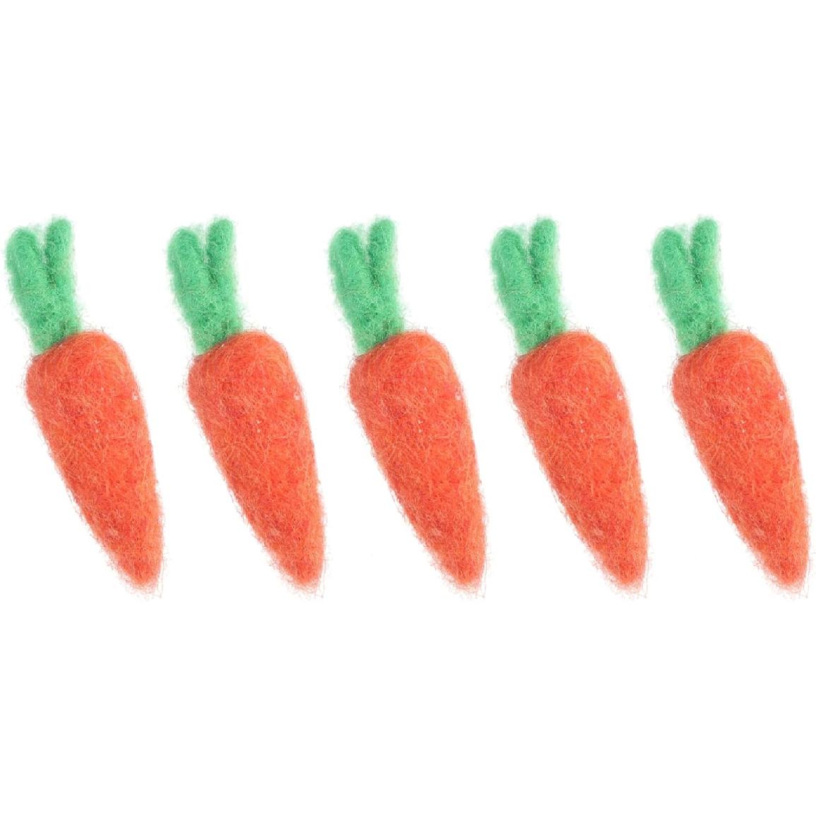 

CHGCRAFT 5 Pcs Wool Felt Carrots with Leaves Handmade Easter Ornament for Crafts Autumn Thanksgiving Halloween Party Favors Farmhouse Decor