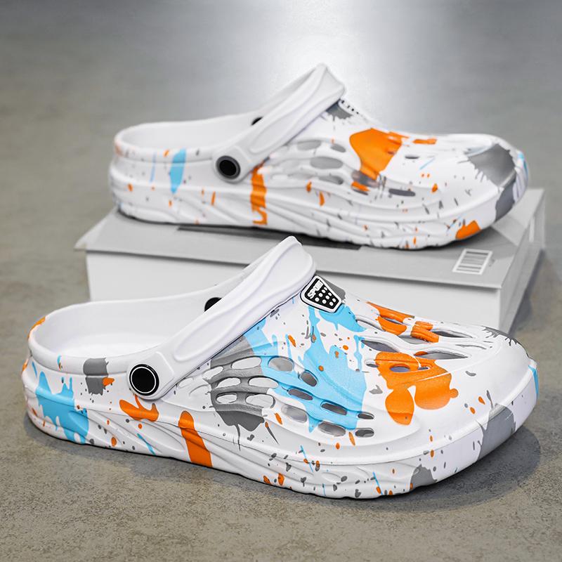 Fashion Men Slippers Comfort Beach Sandals Non-slip Garden Shoes Chef Shoes Summer Casual shoes Nurse Doctor  Flip Flops
