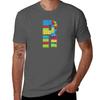 Building Brick Initial R In Primary Colors TShirt Large Size Short Sleeve TShirt