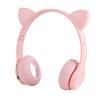 Wireless Headset Cute Cat Shape HiFi Sound Quality Luminous Stereo Bluetooth Headphones for Home School Office