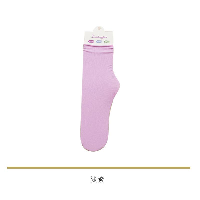 Velvet Socks for Girls, New Summer Style, Thin Ice Silk Socks, Solid Color Mid-calf Socks, Dopamine Socks