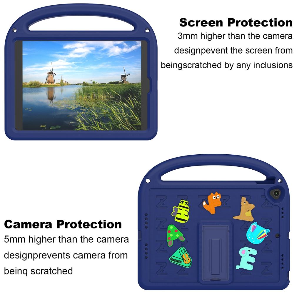 For Apple iPad 10.2 2019 2020 2021 7th 8th 9th Gen A2197 A2270 A2602 Case Kids Safe Cartoon Letter Portable EVA Shockproof Stand Tablet Cover