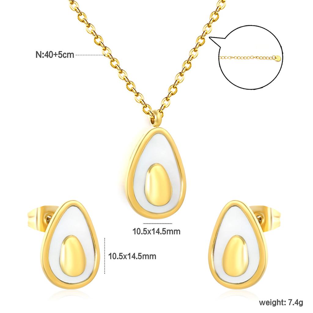 Luxury Fashion Clover Earrings And Necklace Jewelry Set Elegant Earring Gift Box