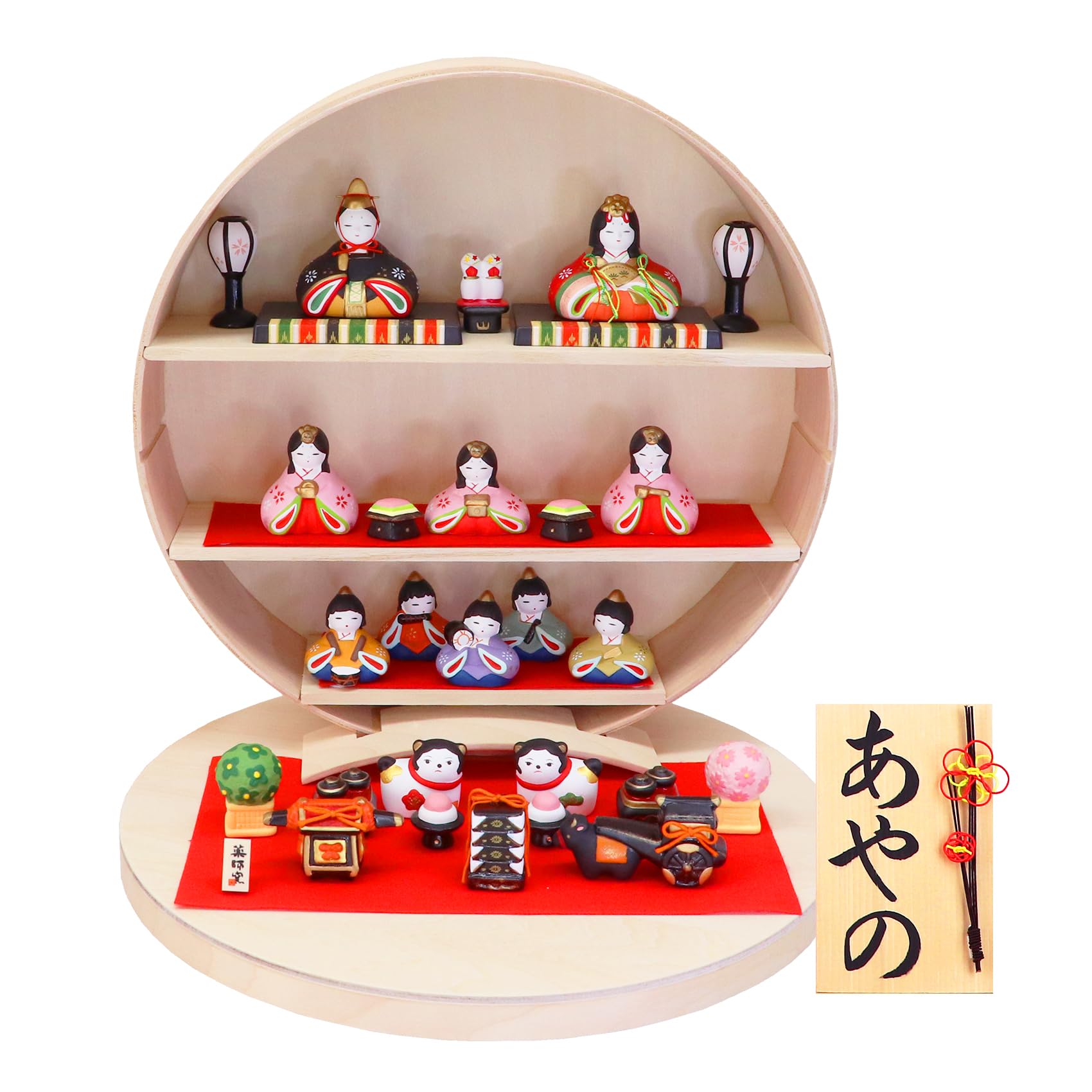 

Osaka Choseido Hina Wooden Display Storage Compact Mini Hina Free Personalization Bonus Hanamiyabi Hina Set of 10 Dolls, Stand, Decoration, Dolls,