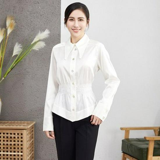 Spring 2025 Women's Silk Long Sleeve Round Neck Shirt