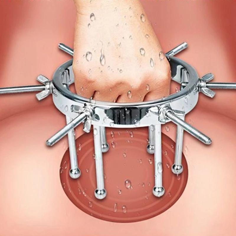 Metal Anal Expander Vaginal Dilator Spreader Enorm Speculum Fetish Onani Anal Plug Fisting BDSM SM Sexleketøy for menn Kvinner Par