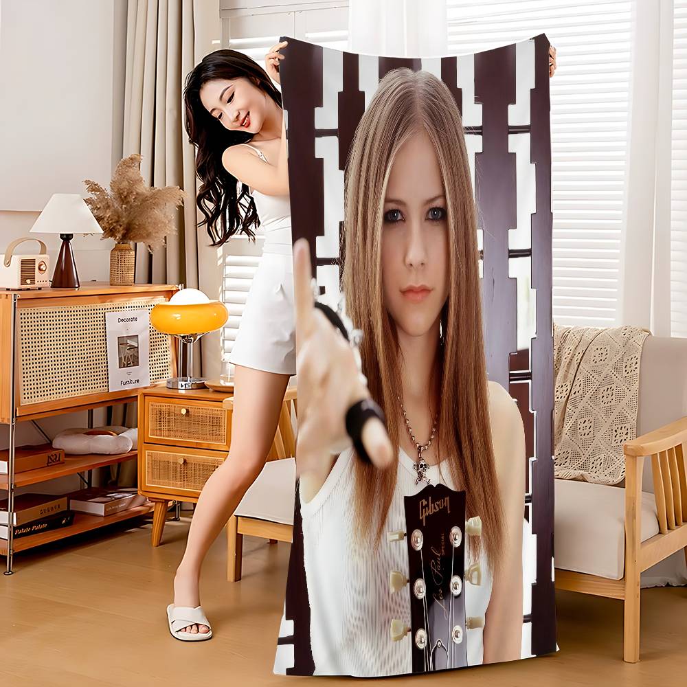 Singer A-Avril R-Ramona Lavigne Beach Towels Shower Towel Sauna Travel Spa Microfiber Quick Dry Gym Accessories Cute Room Decor