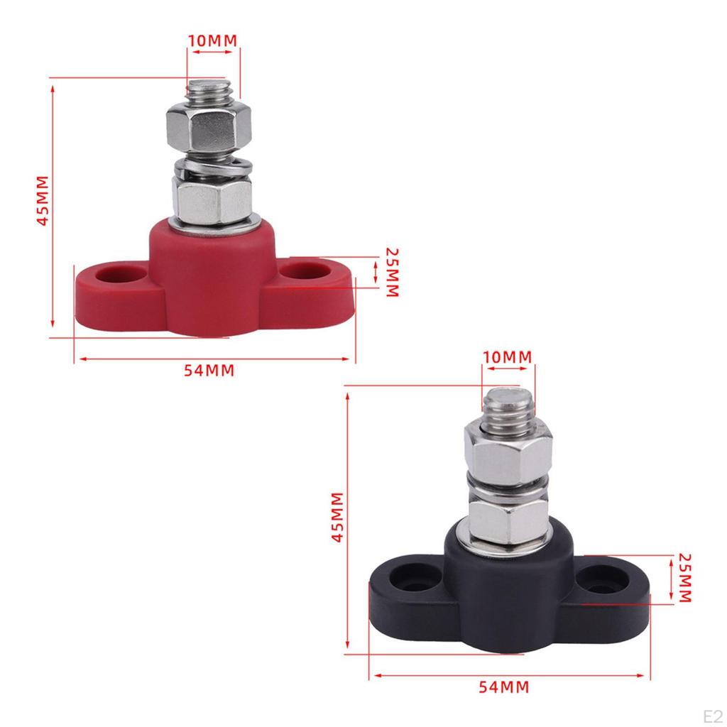 2x M10 Klemmenblockbolzen, Batteriestrom-Verbindungspunkt Sammelschiene, Premium, Langlebig,