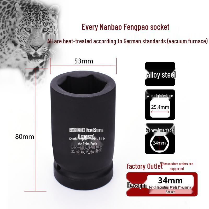 Industrial Grade Heavy Duty 1-Inch Pneumatic Hex Socket for Truck Tires