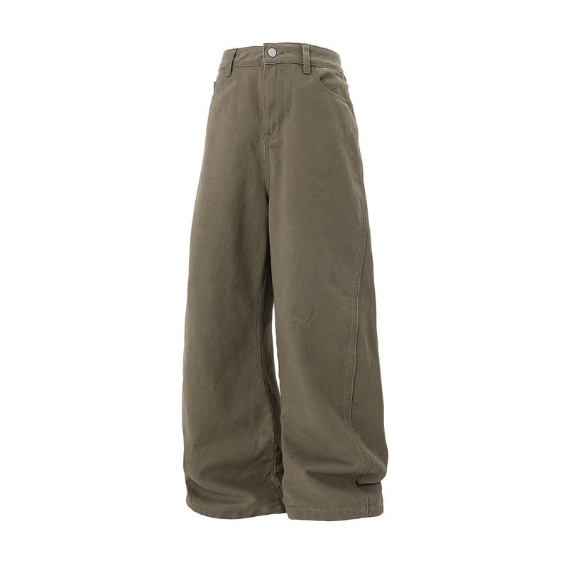 Wassup Trendy American-Style Patchwork Straight-Leg Sports Casual Pants for Men, Street-Style Loose Versatile Wide-Leg Floor-Length Trousers