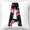 Creative Lettering Letter Flower Printing Throw Pillow Home Decoration Car Sofa Cushion Cover