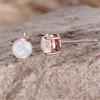Rosa Weiß Blau Grün Opal 6MM Runde Steckerohrringe Für Damen Roségold Farbe Hochzeits Schmuck Minimalistisch Verlobungsgeschenke