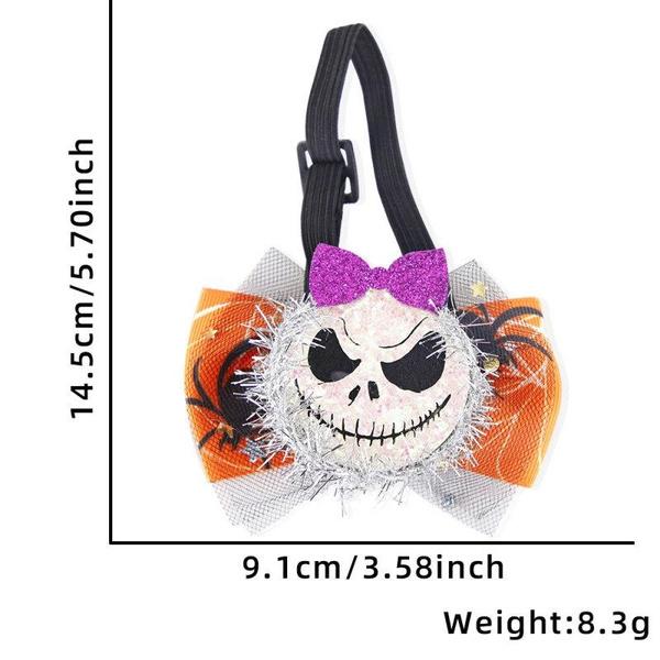 

Сетчатый ошейник-бантик на Хэллоуин, череп, привидение, лицо, летучая мышь, галстук-бабочка для собак и кошек, регулируемый галстук-бабочка для домашних животных, аксессуары для украшения вечеринки