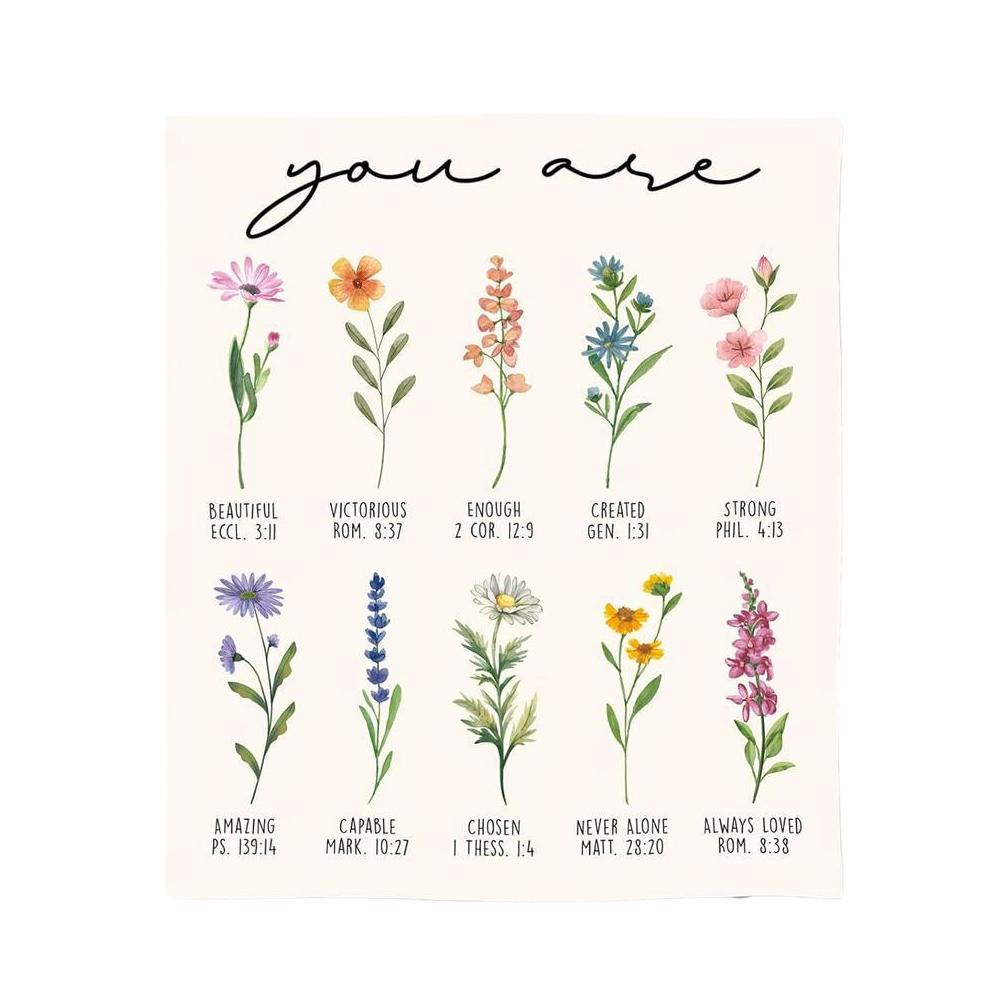 

Floral Womens Blanket 130x150cm Flannel Throw Shawl Inspirational Gift For Women Birthday Present Soft Comfortable Home Decor