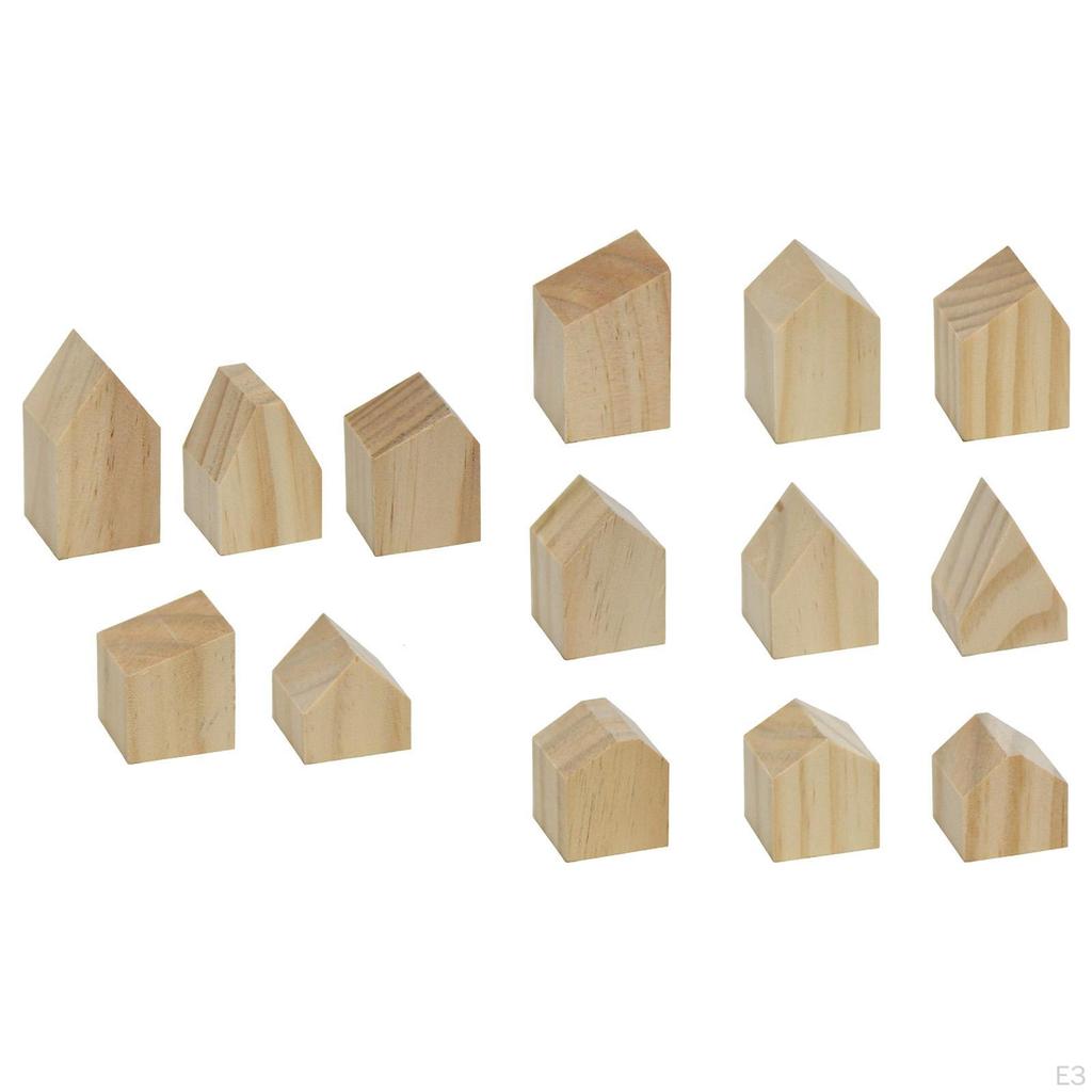 Puste Mini Dom Drewniane Kształty Rzemieślnicze Kostki do Malowania Niedokończony Blok