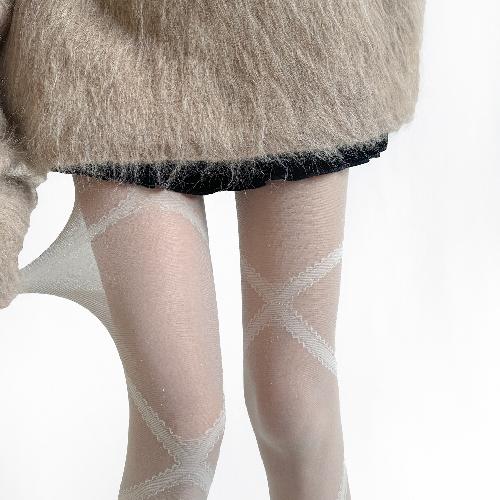 Spring Summer Nylon Mesh Women Tights Stockings Cross Line Punk Style Women Pantyhose Lace Tights Night Club Party Accessories