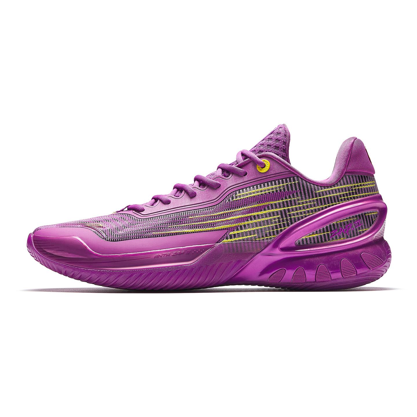 

Anta Zap 3 Bauhinia Cushioning, Wear Resistant Low top Basketball Shoes Men s Purple Gold 912611111S-1 44