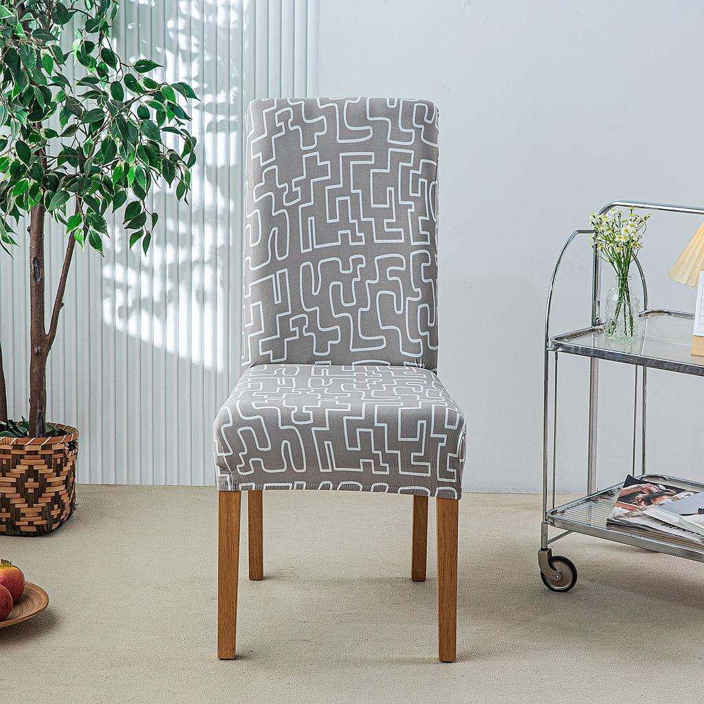 Printed Christmas Day Elastic Chair Cover Household One-Piece Half-Pack Stool Cover Hotel Dining Table Chair Cover