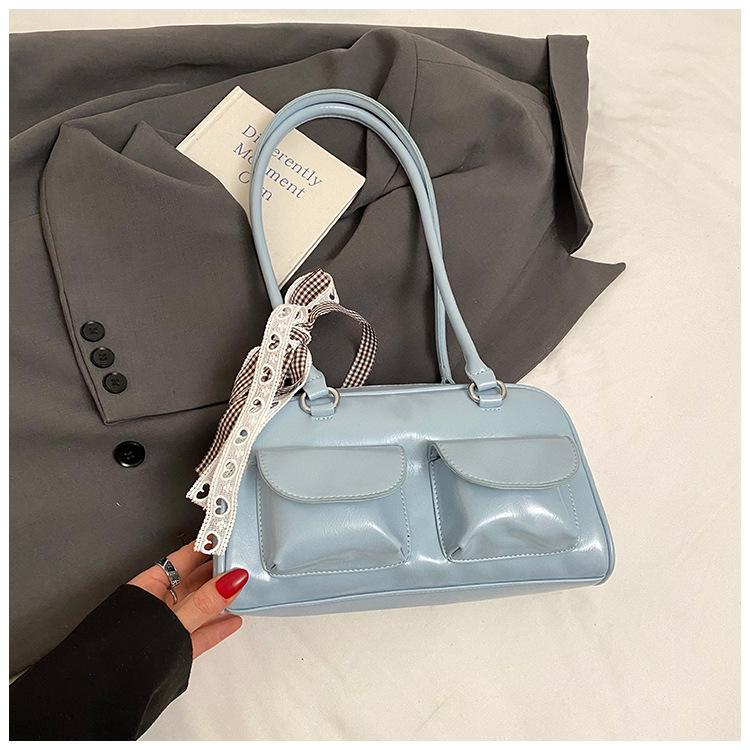 

Korean bowling bag women s 2025 niche design Boston shoulder bag high-end sense versatile portable underarm bag