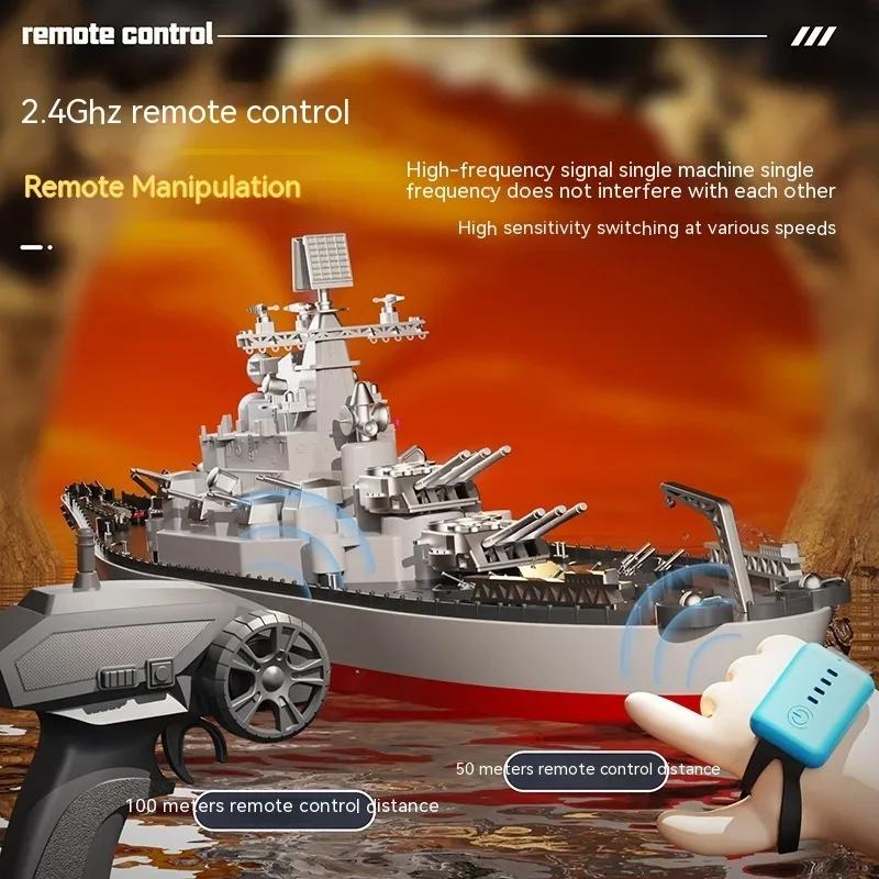 New Product Large Remote Control Model Battleship Simulation 1:390 With Watch Sensor Water Toy Children'S New Year Gift