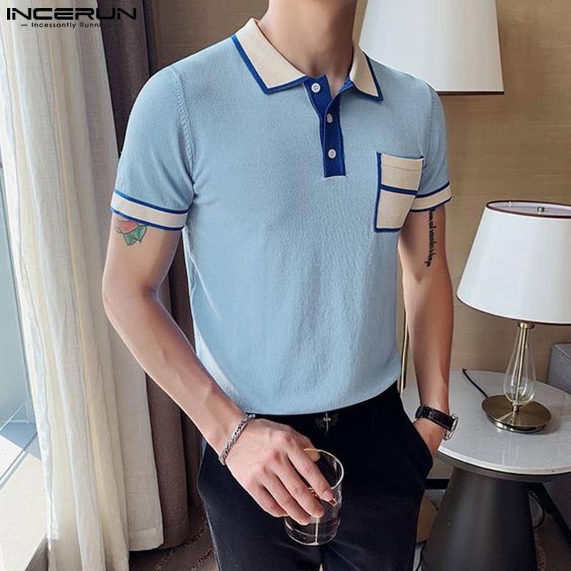

INCERUN Мужские летние цветные поло с короткими рукавами