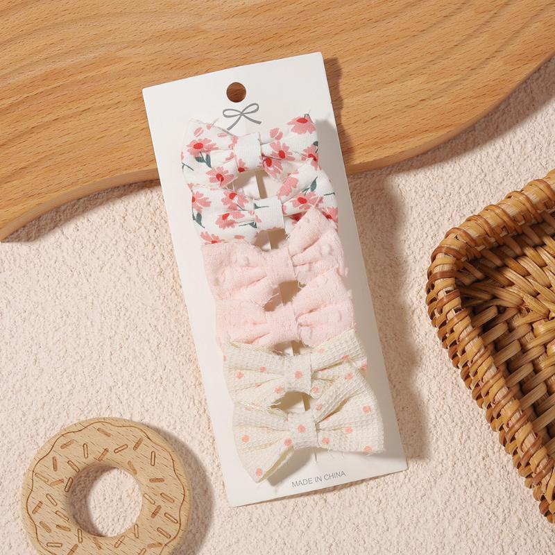 1 Set Fabric Printed Bow Hair Clips Suitable Children Girls Teenagers Party Decoration Clips Girls Baby Hair Accessories Gifts