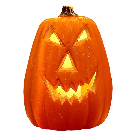 Halloween Pumpkin Lamp Spooky Light Up Pumpkin Figurine Glowing Decorative Pumpkin with LED Light for Haunted House Halloween Home Garden Decor
