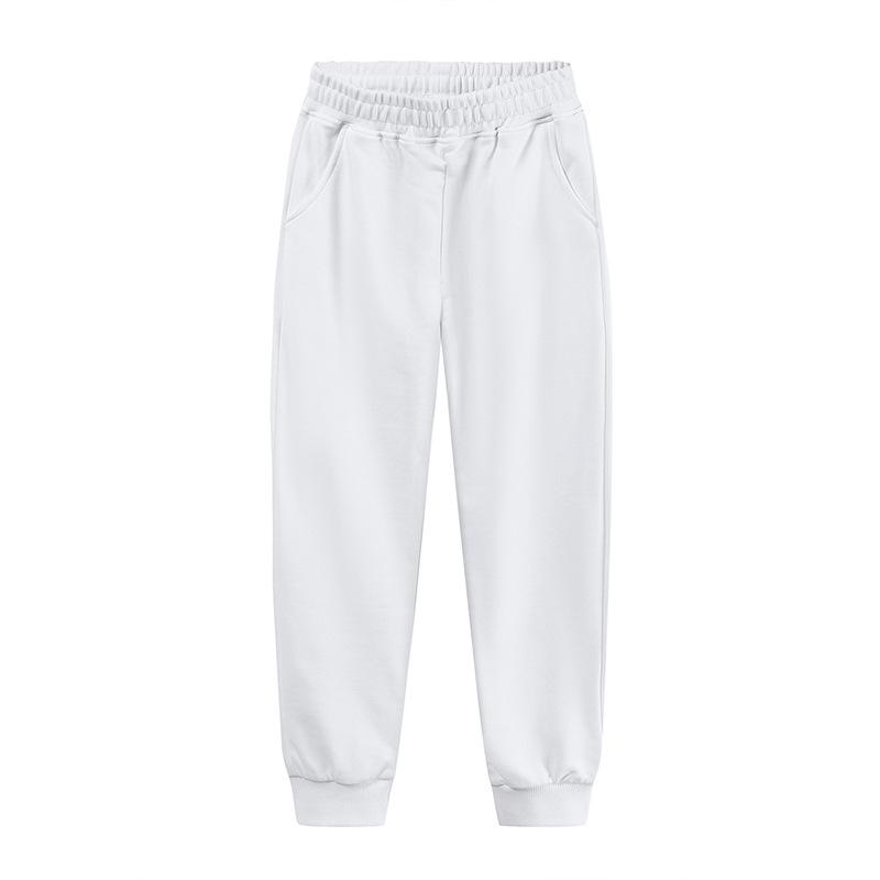 Tmavě modré školní sportovní kalhoty z čisté bavlny pro žáky prvního stupně - chlapci a dívky, volný střih, letní kalhoty.