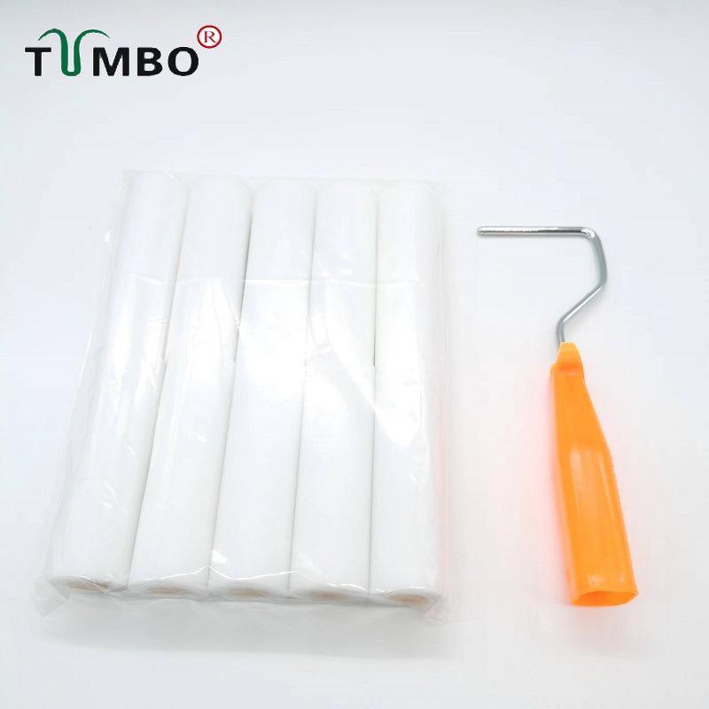 Gąbka Olejowa o Wysokiej Gęstości Wałek Malarski Lateksowy - Płaska Głowica 4", Odporny na Rozpuszczalniki, Bez Martwych Kątów dla Łatwej Zmiany Koloru