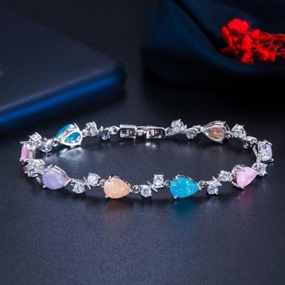 WWJ Bracciali Tennis Unici Zirconia Cubica Ghiaccio Rotto Multicolore