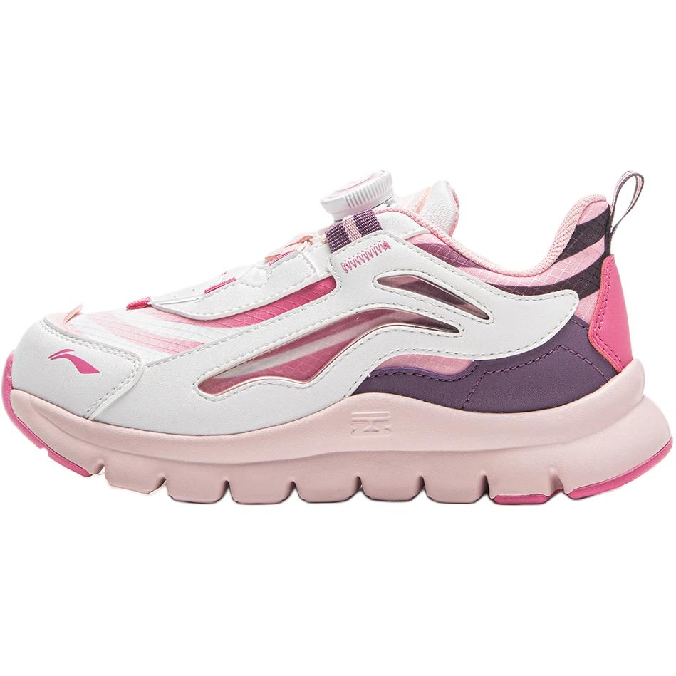 Li Ning Kids Sports Lifestyle Little Aurora Comfortable Fashion Versatile Casual Shoes Kids Casual Shoes Standard-White Pink YKNU090-22