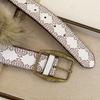 Trendy Design Faux Fur Belts Y2K Embossed Antique Bronze Belt Retro Waist Belts  Women Fashion