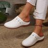2025 Women's Thick-Soled Closed-Toe Backless Casual Slippers, Plus Size Round-Toe Summer Design