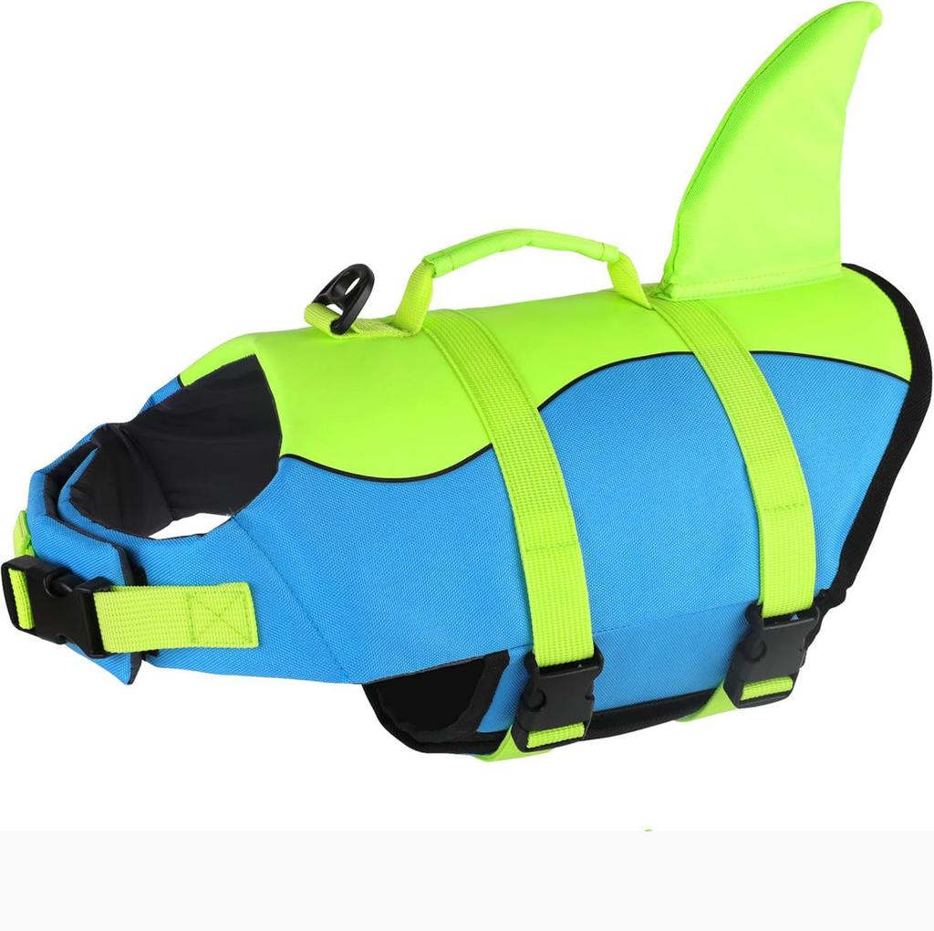 Lifevest for Dogs Super Buoyancy Mermaid Shark Dog Life Jacket for Small Large Dogs Reflective Safe Puppy Swimsuit with Handle