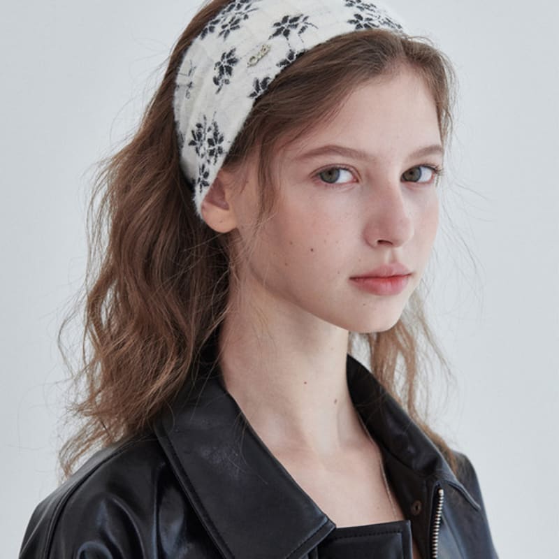 

ouel BLOOM KNIT ПОВЯЗКА ДЛЯ ВОЛОС_2 ЦВЕТА (СЕРЫЙ/СЛОНОВАЯ КОСТЬ) IVORY