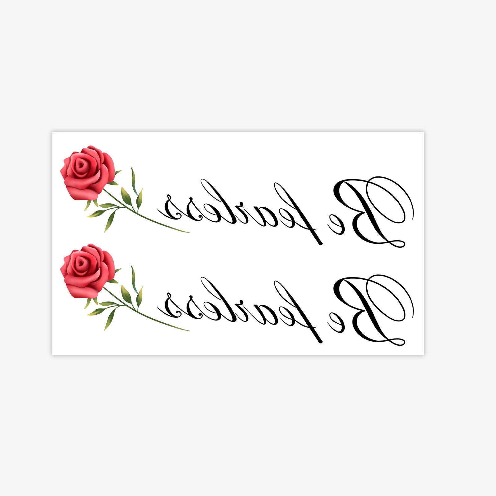 

Be Fearless English Rose Tattoo Stickers Waterproof And Long-Lasting Arm Tattoos For Girls 9*15