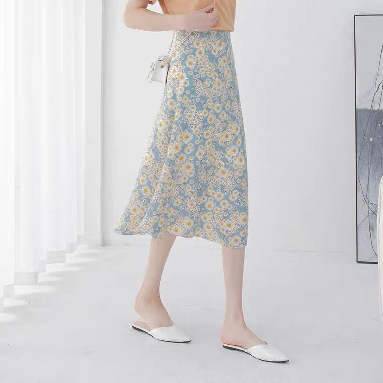 

Літня модна жіноча вузька половинна шифонова спідниця із завищеною талією 2XL