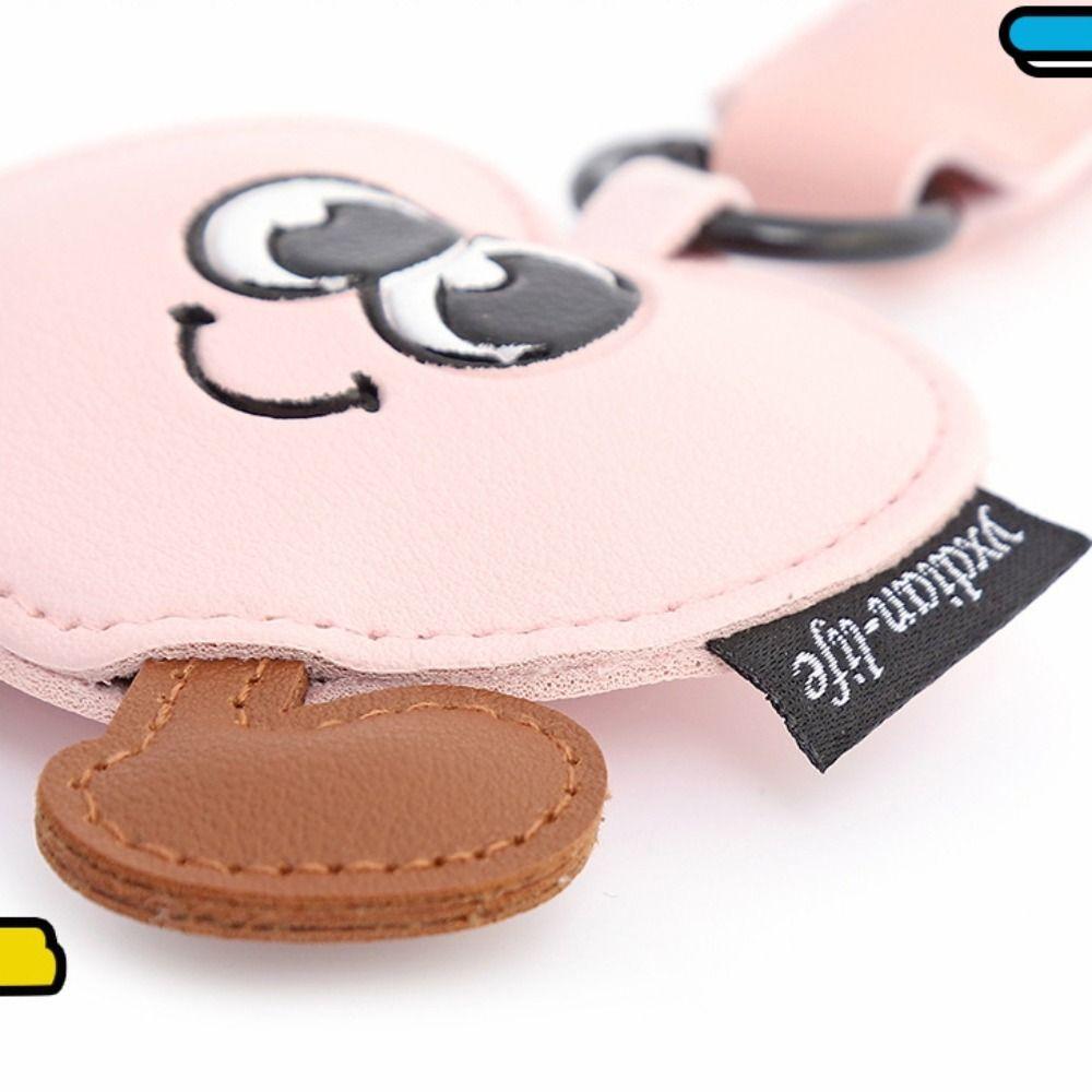 Big Eyes Leather Flower Pendant Cute Heart Pendant Keychain Kawaii Cartoon Keychain  Gift