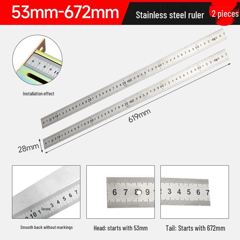Manual Tile Cutter Accessories: Stainless Steel Positioning Ruler & Measuring Stickers