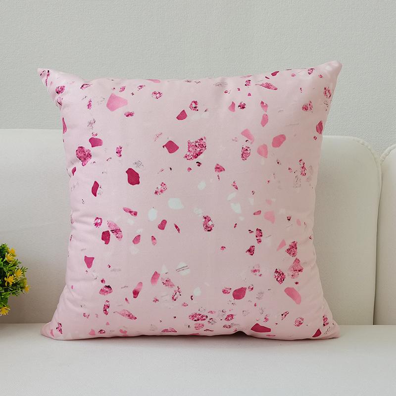 45x45cm Warm Pink Geometric Cushion Cover Pineapple Letter Simple Pillow Cover Ins Printing Poster Sofa Office Home Decoration