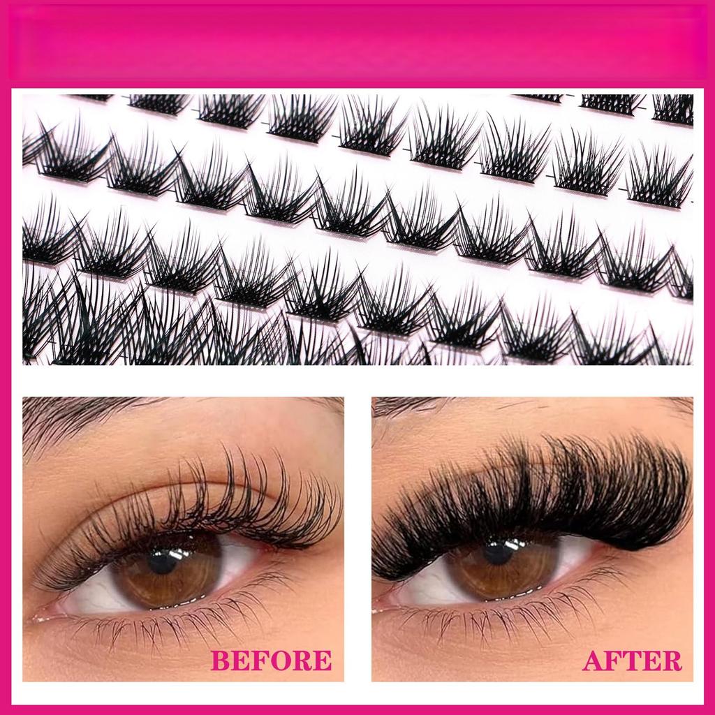 European & American Individual Cluster False Eyelashes - Natural Curl, Voluminous & Segmented DIY Extension Fibers
