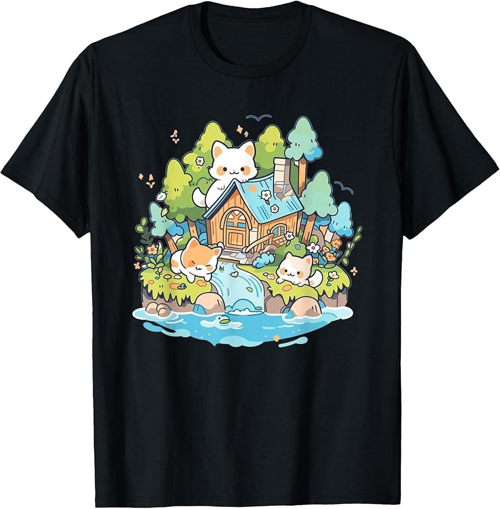 Cottagecore Kawaii Anime Cat Gifts Funny Cat TShirt Unisex T-Shirt S