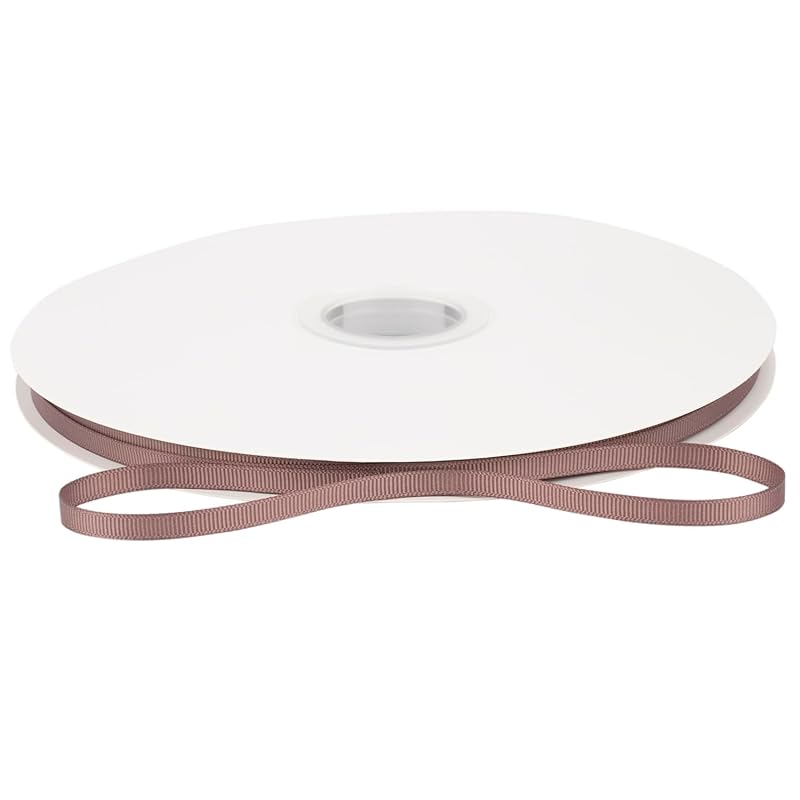 [Tekdeere]Width 6mm Solid Chocolate Chip Grosgrain Ribbon, Perfect for Gift Wrapping, Sewing, Hair Accessories, Wedding Decorations - 91m/roll