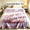 Easter Bunny Theme Soft Blanket Personalized Custom Name Text Print Warm Blanket Home Sofa Bedroom Decor