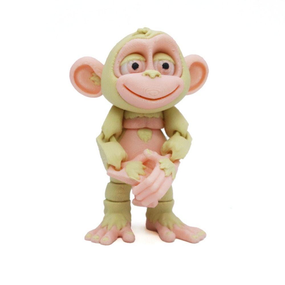 Rotatable 3D Printed Monkey Simulated Orangutan 3D Articulated Orangutan Toys  Kid Gift